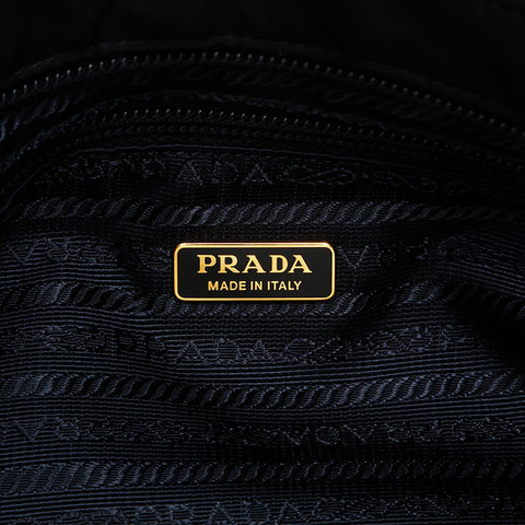 PRADA Nylon Flower Motif 2way Handbag black WS20696