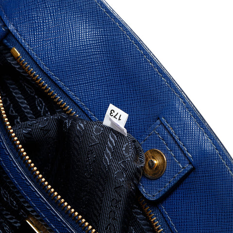 PRADA Saffiano Galleria 2way Handbag blue WS20697