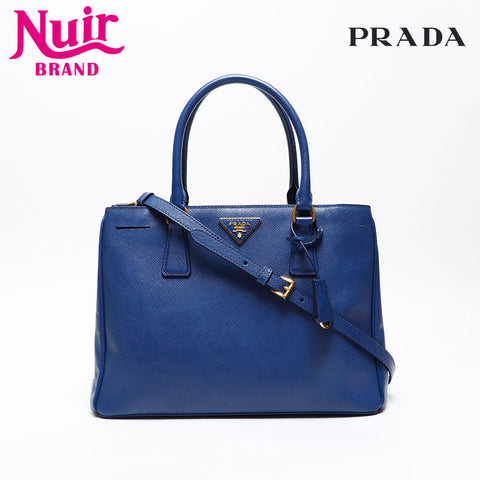 PRADA Saffiano Galleria 2way Handbag blue WS20697