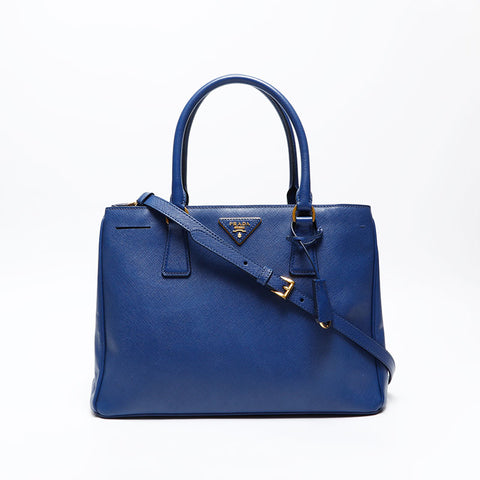 PRADA Saffiano Galleria 2way Handbag blue WS20697