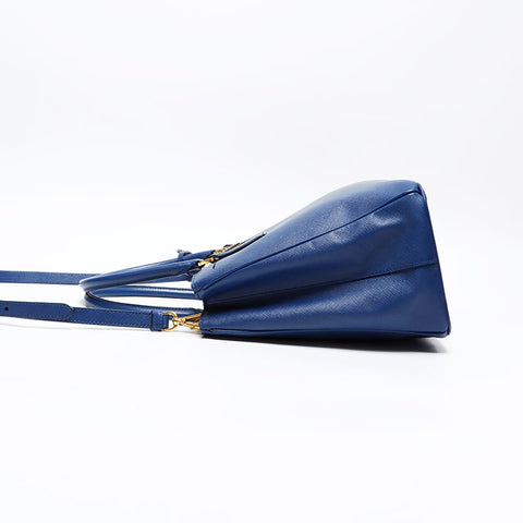 PRADA Saffiano Galleria 2way Handbag blue WS20697