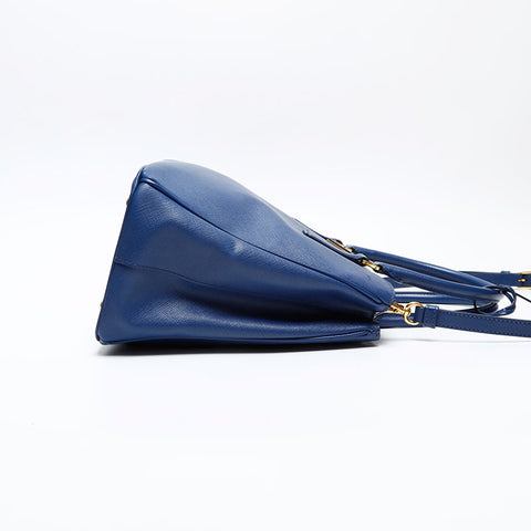 PRADA Saffiano Galleria 2way Handbag blue WS20697