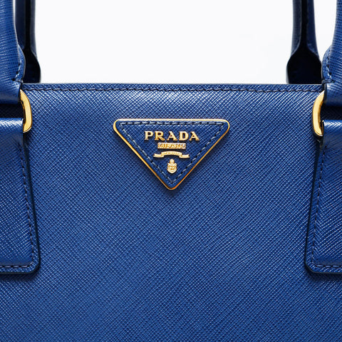 PRADA Saffiano Galleria 2way Handbag blue WS20697