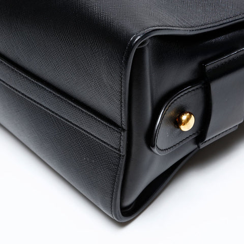 PRADA Saffiano 2way Handbag black WS20698