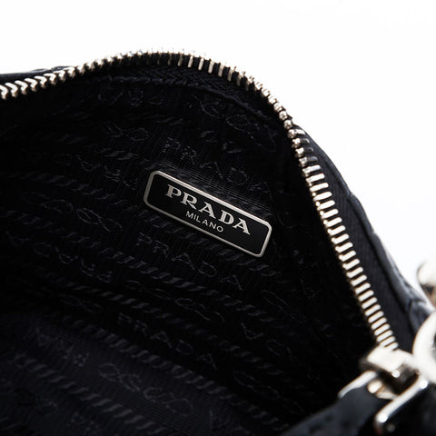 PRADA Nappa Leather Matelasse Shoulder Bag black WS20701