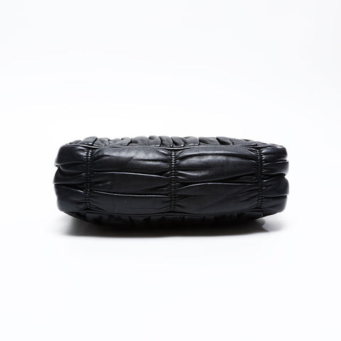 PRADA Nappa Leather Matelasse Shoulder Bag black WS20701