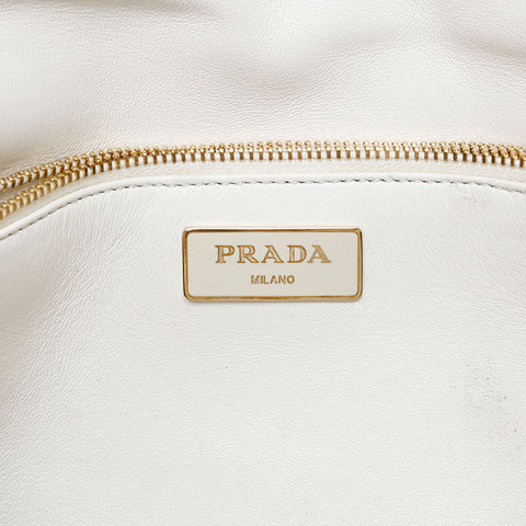 PRADA Padded System Nappa Leather Shoulder Bag white WS20702