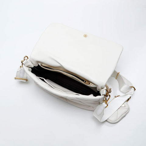 PRADA Padded System Nappa Leather Shoulder Bag white WS20702
