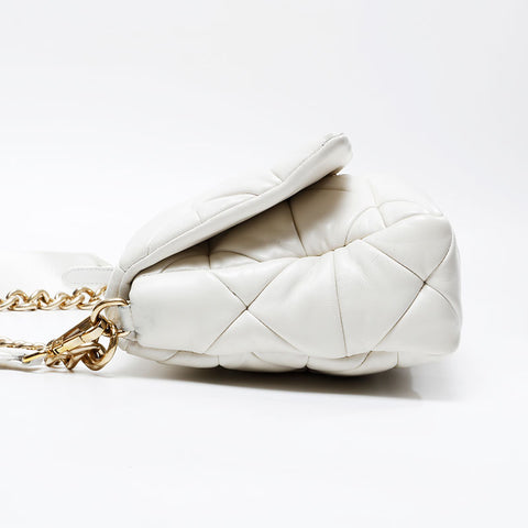 PRADA Padded System Nappa Leather Shoulder Bag white WS20702