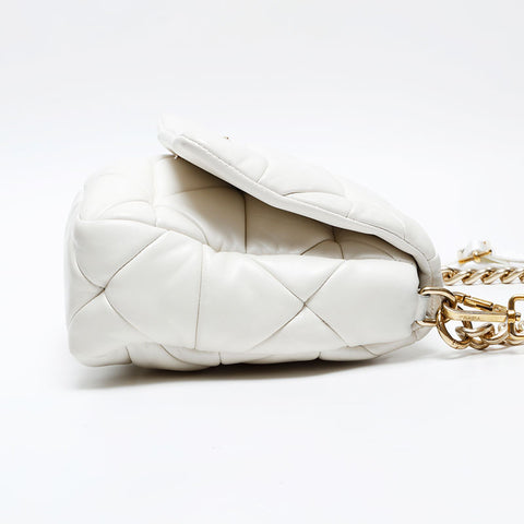 PRADA Padded System Nappa Leather Shoulder Bag white WS20702