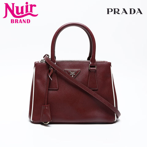 PRADA Galleria 2way Saffiano Handbag Brown WS20703