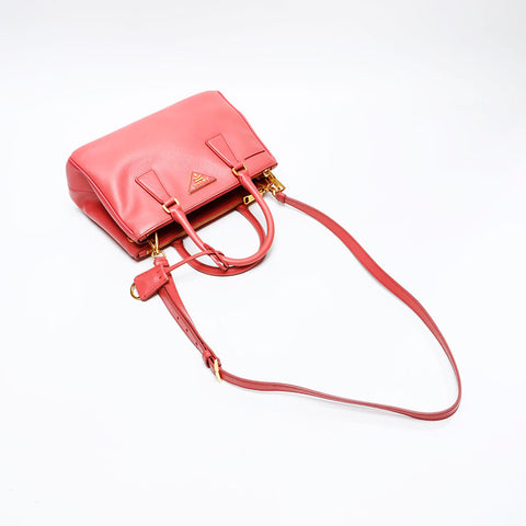 PRADA Saffiano Leather Galleria Small Handbag pink WS20704
