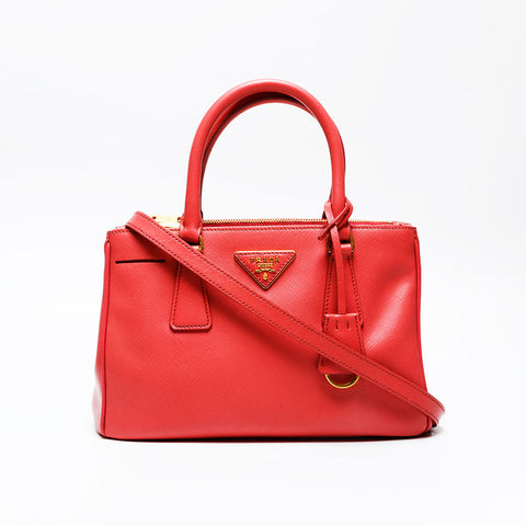 PRADA Saffiano Leather Galleria Small Handbag pink WS20704