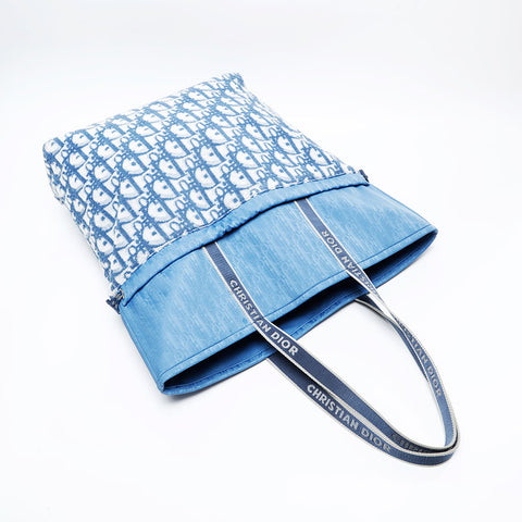 Christian Dior Pile Beach Bag Trotter Tote Bag blue WS20705