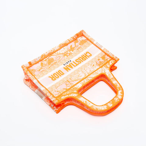 Christian Dior Mini Book Tote Handbag Orange WS20706