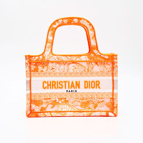 Christian Dior Mini Book Tote Handbag Orange WS20706