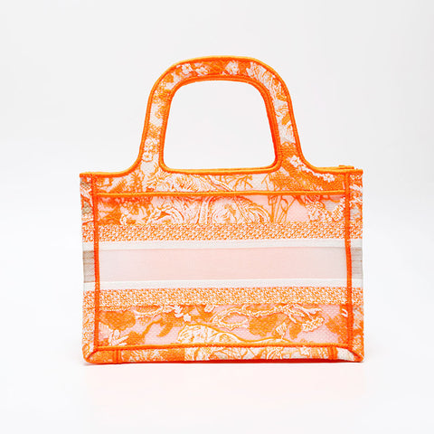 Christian Dior Mini Book Tote Handbag Orange WS20706