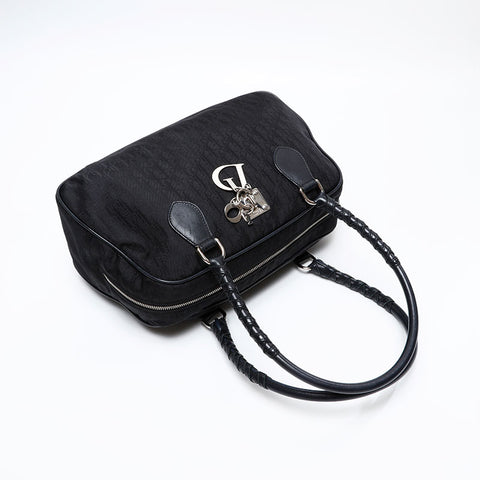 Christian Dior Diorissimo Trotter Nylon Lovely Shoulder Bag black WS20707