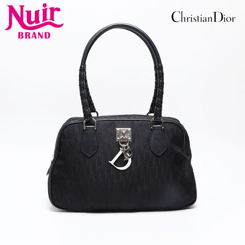Christian Dior Diorissimo Trotter Nylon Lovely Shoulder Bag black WS20707