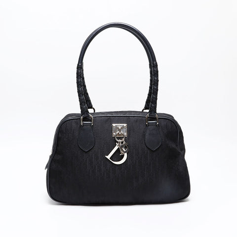 Christian Dior Diorissimo Trotter Nylon Lovely Shoulder Bag black WS20707