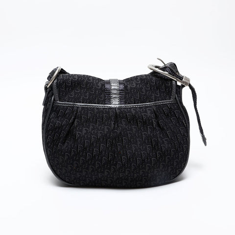 Christian Dior Trotter Oblique Canvas Shoulder Bag black WS20708