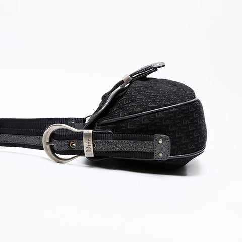 Christian Dior Trotter Oblique Canvas Shoulder Bag black WS20708