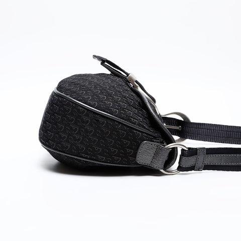 Christian Dior Trotter Oblique Canvas Shoulder Bag black WS20708