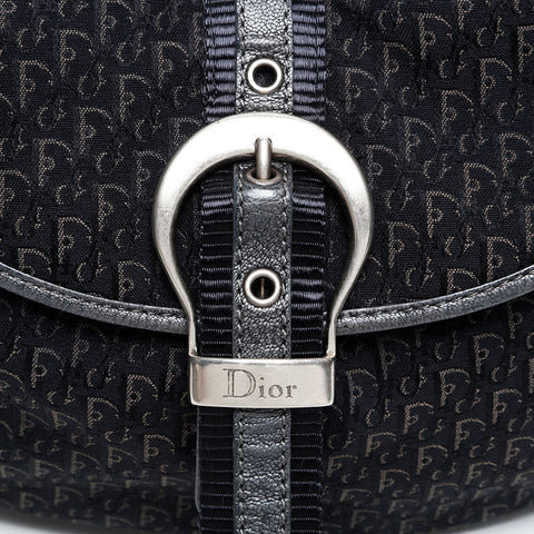 Christian Dior Trotter Oblique Canvas Shoulder Bag black WS20708