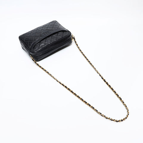 CHANEL No. 1 1989-1991 Lambskin COCO Mark Shoulder Bag black WS20712