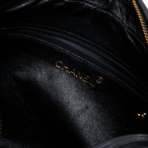 CHANEL No. 1 1989-1991 Lambskin COCO Mark Shoulder Bag black WS20712