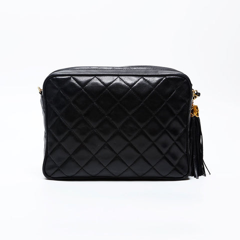 CHANEL No. 1 1989-1991 Lambskin COCO Mark Shoulder Bag black WS20712