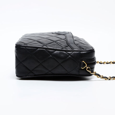 CHANEL No. 1 1989-1991 Lambskin COCO Mark Shoulder Bag black WS20712