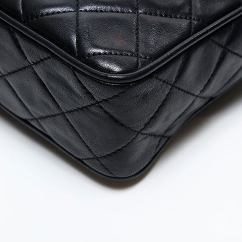 CHANEL No. 1 1989-1991 Lambskin COCO Mark Shoulder Bag black WS20712