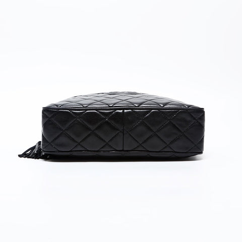 CHANEL No. 1 1989-1991 Lambskin COCO Mark Shoulder Bag black WS20712