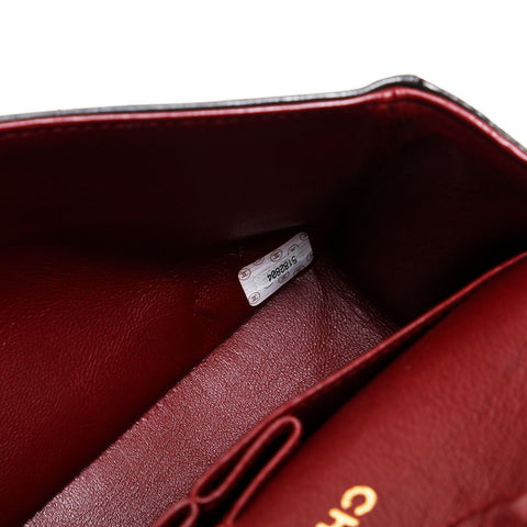 CHANEL No. 5 Lambskin Matelasse 9.1" Double Flap 1997-1999 Shoulder Bag black WS20715