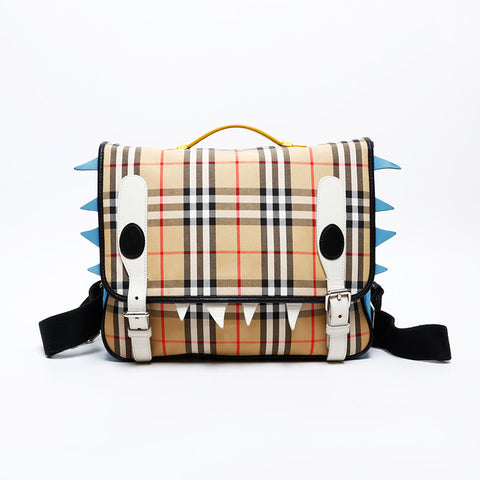 BURBERRY Check Canvas Monster Motif Backpack Â· Daypack beige WS20718