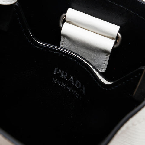 PRADA Saffiano 2way Pannier Small Handbag white WS20723