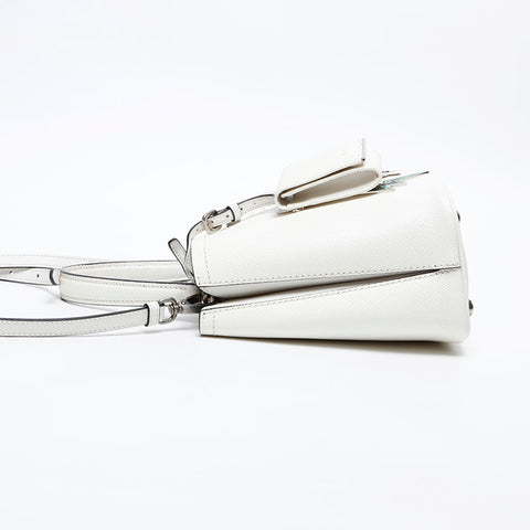 PRADA Saffiano 2way Pannier Small Handbag white WS20723