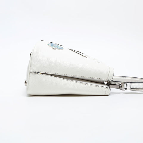 PRADA Saffiano 2way Pannier Small Handbag white WS20723
