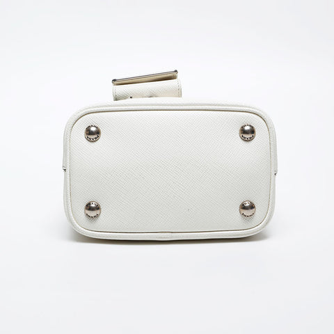 PRADA Saffiano 2way Pannier Small Handbag white WS20723
