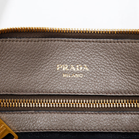 PRADA Leather 2way Handbag gray WS20724