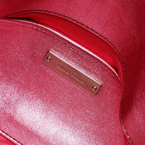 Miu Miu Matelasse Crystal Metallic Shoulder Bag pink WS20725