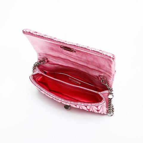 Miu Miu Matelasse Crystal Metallic Shoulder Bag pink WS20725