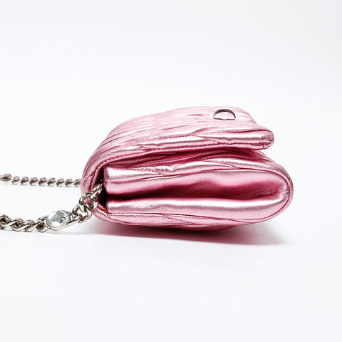Miu Miu Matelasse Crystal Metallic Shoulder Bag pink WS20725
