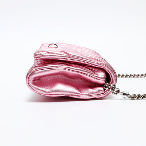 Miu Miu Matelasse Crystal Metallic Shoulder Bag pink WS20725