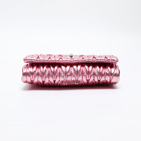 Miu Miu Matelasse Crystal Metallic Shoulder Bag pink WS20725