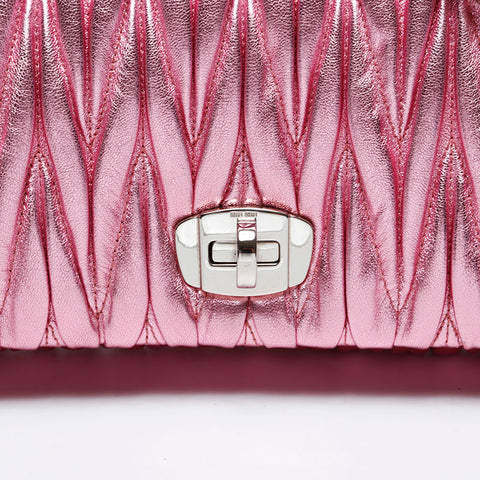 Miu Miu Matelasse Crystal Metallic Shoulder Bag pink WS20725