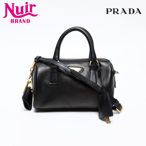 PRADA Mini 2way Boston Saffiano Shoulder Bag black WS20726