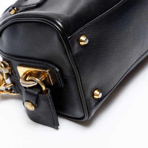 PRADA Mini 2way Boston Saffiano Shoulder Bag black WS20726