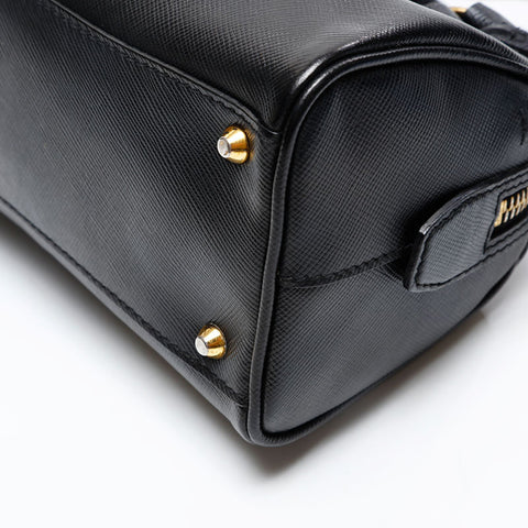 PRADA Mini 2way Boston Saffiano Shoulder Bag black WS20726